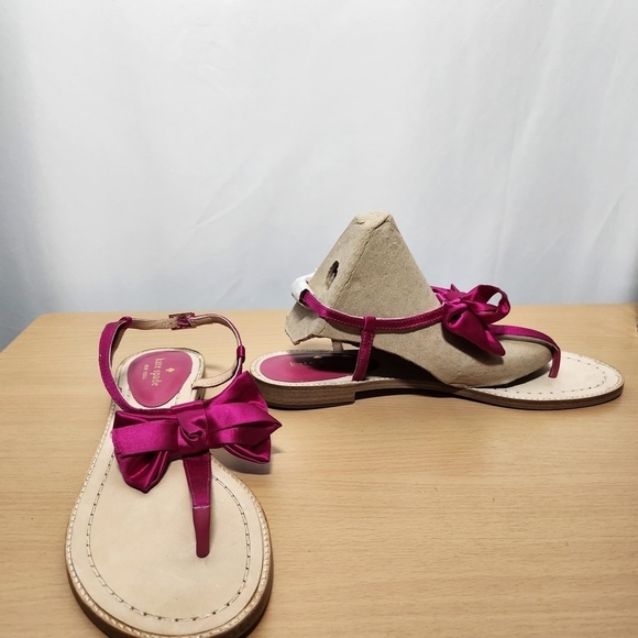 kate spade Shoes - NWOB Kate Spade Pink Satin Bow Coquette Sandals US 9.5